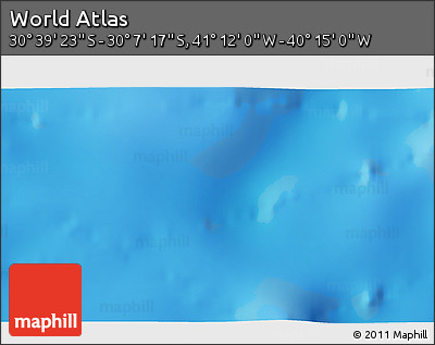 Physical 3D Map of the Area around 30° 23' 20" S, 40° 43' 30" W