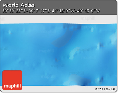 Physical 3D Map of the Area around 30° 23' 20" S, 40° 43' 30" W