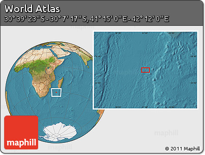 Satellite Location Map of the Area around 30° 23' 20" S, 41° 43' 30" E