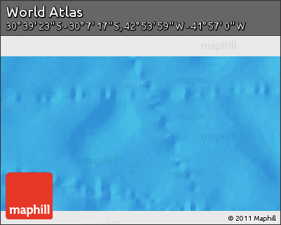 Physical 3D Map of the Area around 30° 23' 20" S, 42° 25' 29" W