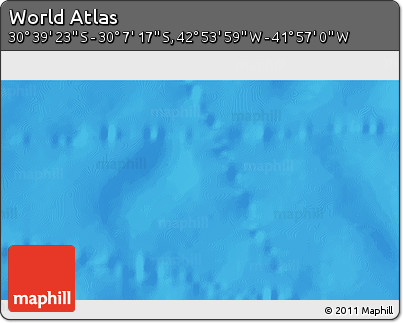 Physical 3D Map of the Area around 30° 23' 20" S, 42° 25' 29" W
