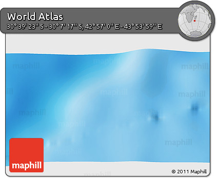 Shaded Relief 3D Map of the Area around 30° 23' 20" S, 43° 25' 29" E