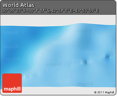 Shaded Relief 3D Map of the Area around 30° 23' 20" S, 43° 25' 29" E