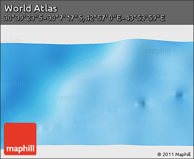 Shaded Relief 3D Map of the Area around 30° 23' 20" S, 43° 25' 29" E