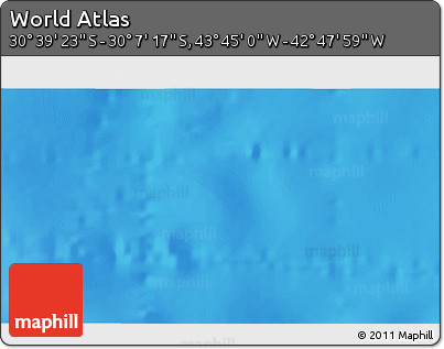 Physical 3D Map of the Area around 30° 23' 20" S, 43° 16' 29" W