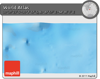 Shaded Relief 3D Map of the Area around 30° 23' 20" S, 44° 16' 29" E