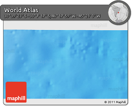 Physical 3D Map of the Area around 30° 23' 20" S, 45° 49' 30" W