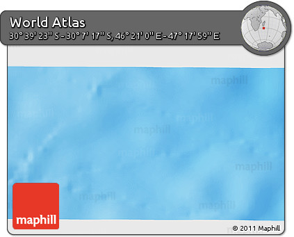 Physical 3D Map of the Area around 30° 23' 20" S, 46° 49' 30" E