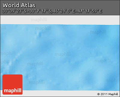 Physical 3D Map of the Area around 30° 23' 20" S, 46° 49' 30" E