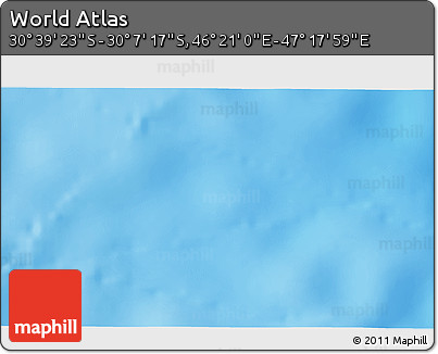 Physical 3D Map of the Area around 30° 23' 20" S, 46° 49' 30" E