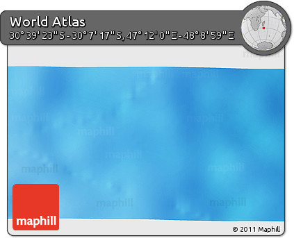Shaded Relief 3D Map of the Area around 30° 23' 20" S, 47° 40' 29" E
