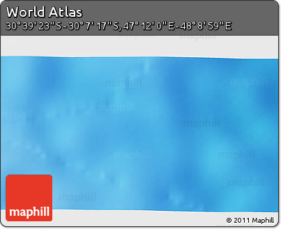 Shaded Relief 3D Map of the Area around 30° 23' 20" S, 47° 40' 29" E