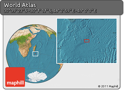 Satellite Location Map of the Area around 30° 23' 20" S, 48° 31' 29" E