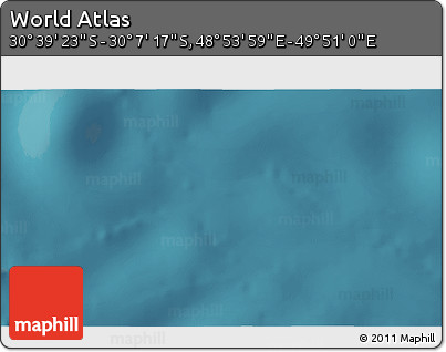 Satellite 3D Map of the Area around 30° 23' 20" S, 49° 22' 30" E