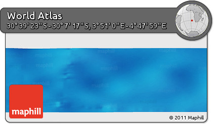 Shaded Relief Panoramic Map of the Area around 30° 23' 20" S, 4° 19' 30" E
