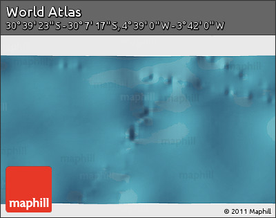Satellite 3D Map of the Area around 30° 23' 20" S, 4° 10' 30" W
