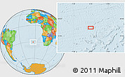 Political Location Map of the area around 30° 23' 20" S, 4° 10' 30" W