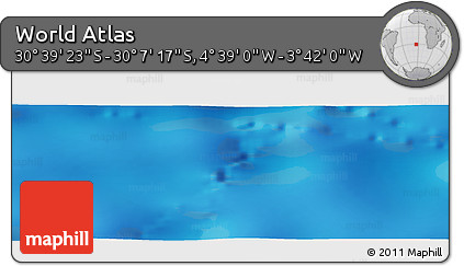 Physical Panoramic Map of the Area around 30° 23' 20" S, 4° 10' 30" W