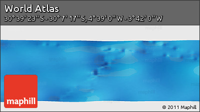 Physical Panoramic Map of the Area around 30° 23' 20" S, 4° 10' 30" W