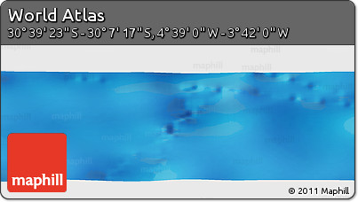 Physical Panoramic Map of the Area around 30° 23' 20" S, 4° 10' 30" W