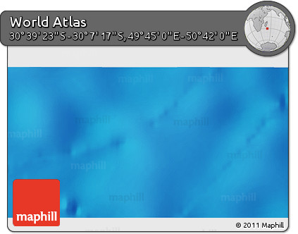 Shaded Relief 3D Map of the Area around 30° 23' 20" S, 50° 13' 30" E