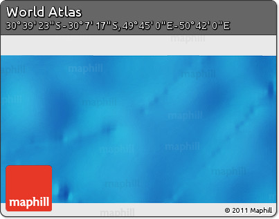 Shaded Relief 3D Map of the Area around 30° 23' 20" S, 50° 13' 30" E