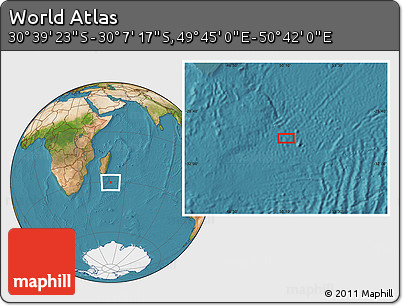 Satellite Location Map of the Area around 30° 23' 20" S, 50° 13' 30" E