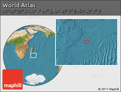 Satellite Location Map of the Area around 30° 23' 20" S, 50° 13' 30" E