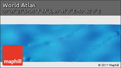Physical Panoramic Map of the Area around 30° 23' 20" S, 50° 13' 30" E