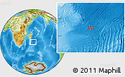 Physical Location Map of the area around 30° 23' 20" S, 51° 4' 30" E