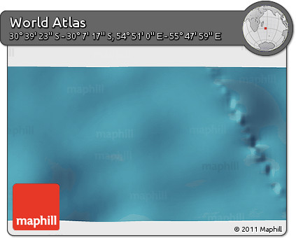 Satellite 3D Map of the Area around 30° 23' 20" S, 55° 19' 30" E