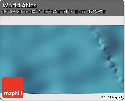 Satellite 3D Map of the Area around 30° 23' 20" S, 55° 19' 30" E