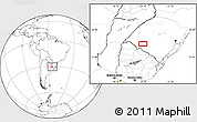 Blank Location Map of the area around 30° 23' 20" S, 55° 10' 29" W