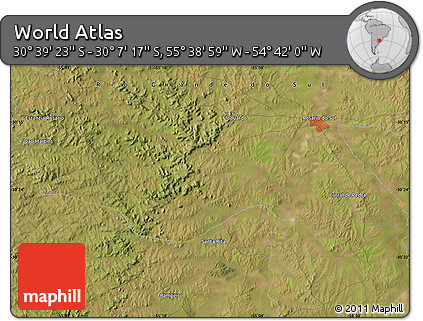 Satellite Map of the Area around 30° 23' 20" S, 55° 10' 29" W