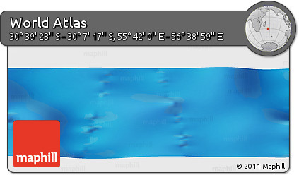Physical Panoramic Map of the Area around 30° 23' 20" S, 56° 10' 29" E