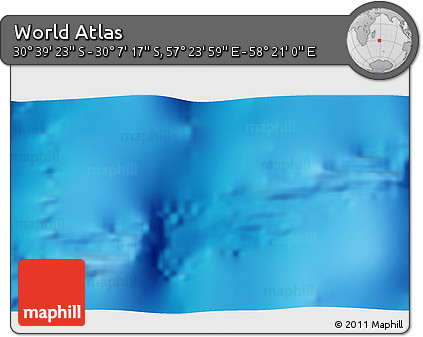 Physical 3D Map of the Area around 30° 23' 20" S, 57° 52' 30" E