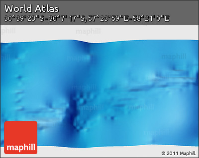 Physical 3D Map of the Area around 30° 23' 20" S, 57° 52' 30" E
