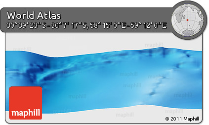 Physical Panoramic Map of the Area around 30° 23' 20" S, 58° 43' 30" E