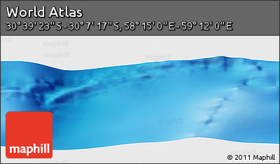 Physical Panoramic Map of the Area around 30° 23' 20" S, 58° 43' 30" E