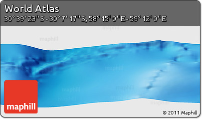 Physical Panoramic Map of the Area around 30° 23' 20" S, 58° 43' 30" E