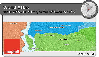 Political Panoramic Map of the Area around 30° 23' 20" S, 59° 25' 29" W
