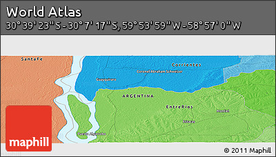 Political Panoramic Map of the Area around 30° 23' 20" S, 59° 25' 29" W