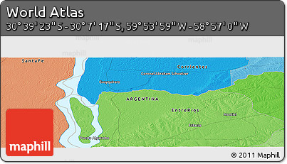 Political Panoramic Map of the Area around 30° 23' 20" S, 59° 25' 29" W