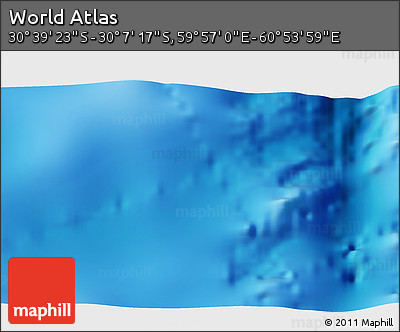 Physical 3D Map of the Area around 30° 23' 20" S, 60° 25' 29" E