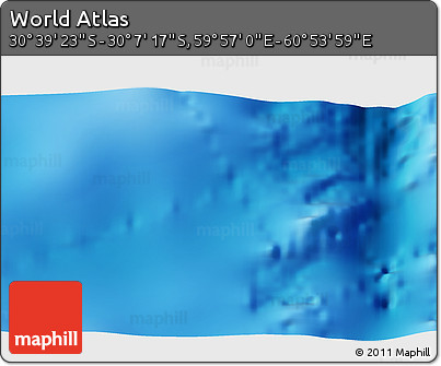 Physical 3D Map of the Area around 30° 23' 20" S, 60° 25' 29" E