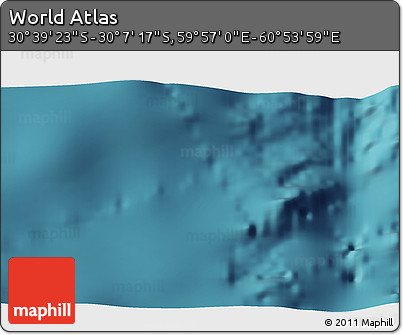 Satellite 3D Map of the Area around 30° 23' 20" S, 60° 25' 29" E