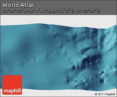 Satellite 3D Map of the Area around 30° 23' 20" S, 60° 25' 29" E