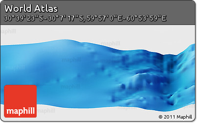Physical Panoramic Map of the Area around 30° 23' 20" S, 60° 25' 29" E