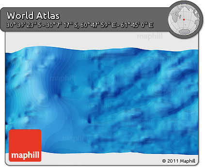 Political 3D Map of the Area around 30° 23' 20" S, 61° 16' 29" E