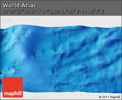 Political 3D Map of the Area around 30° 23' 20" S, 61° 16' 29" E